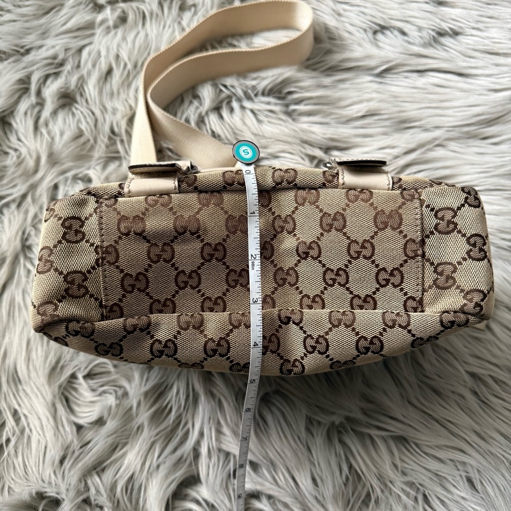 GUCCI Monogram Double Buckle Flap Messenger Bag - Picture 16 of 16